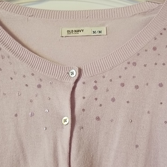 Lavendar Old Navy cardigan with sequins - Picture 2 of 4